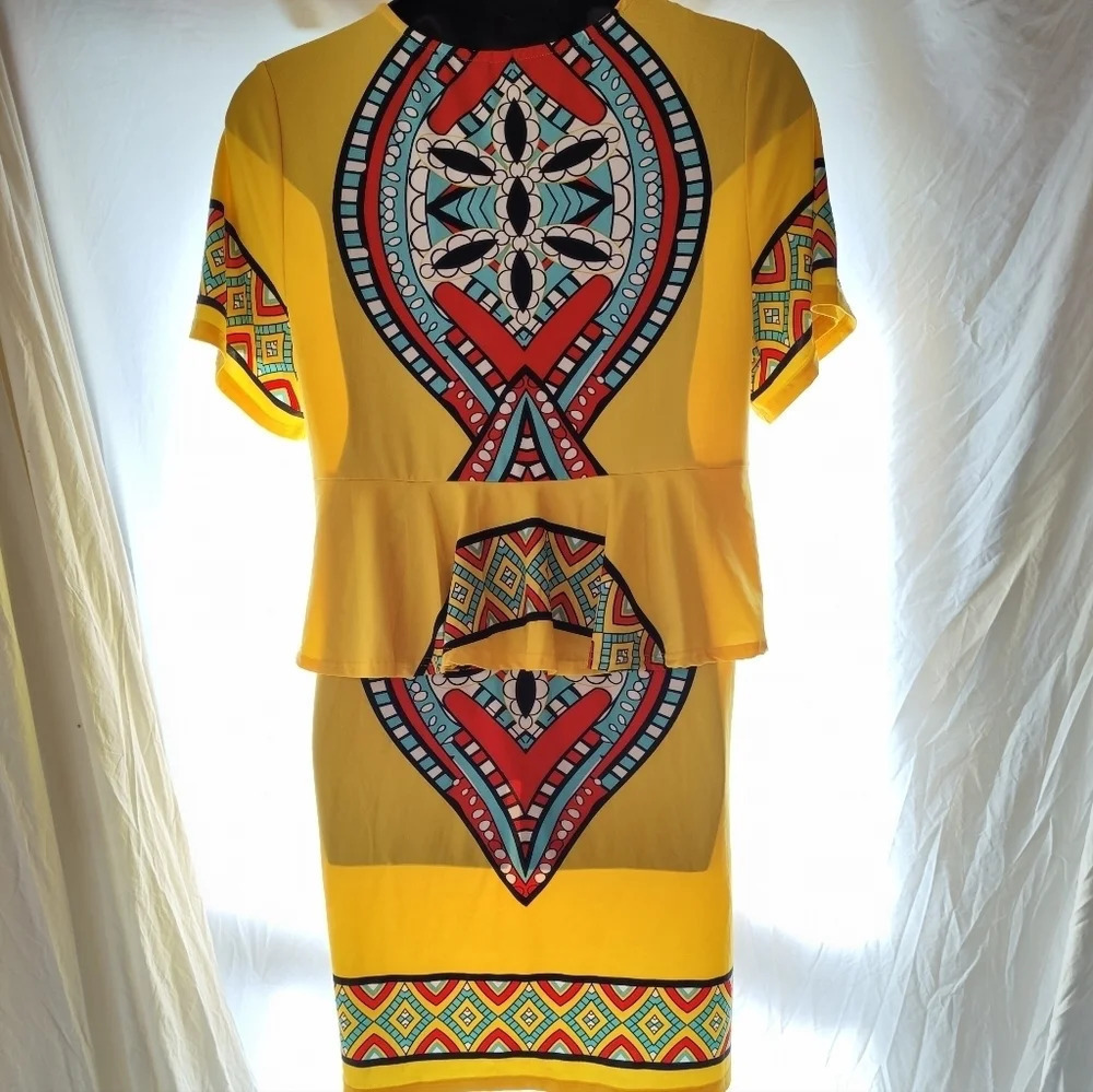 Tribal Peplum Dress NWOT 😍 - Picture 7 of 12